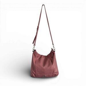 Coach Pebbled Leather Pink Convertible Hobo Shoulder Bag Crossbody Purse